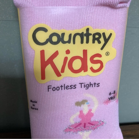 5/$15 NWT Country Kids Pink Ballerina Footless Tights 6-8 Years - Picture 3 of 6